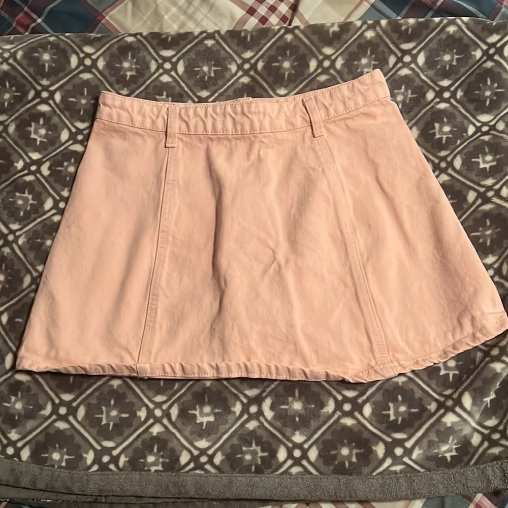 PINK DENIM MINI SKIRT - Picture 2 of 4